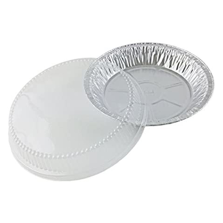 9英寸馅饼用铝箔盘带盖圆顶透明盖